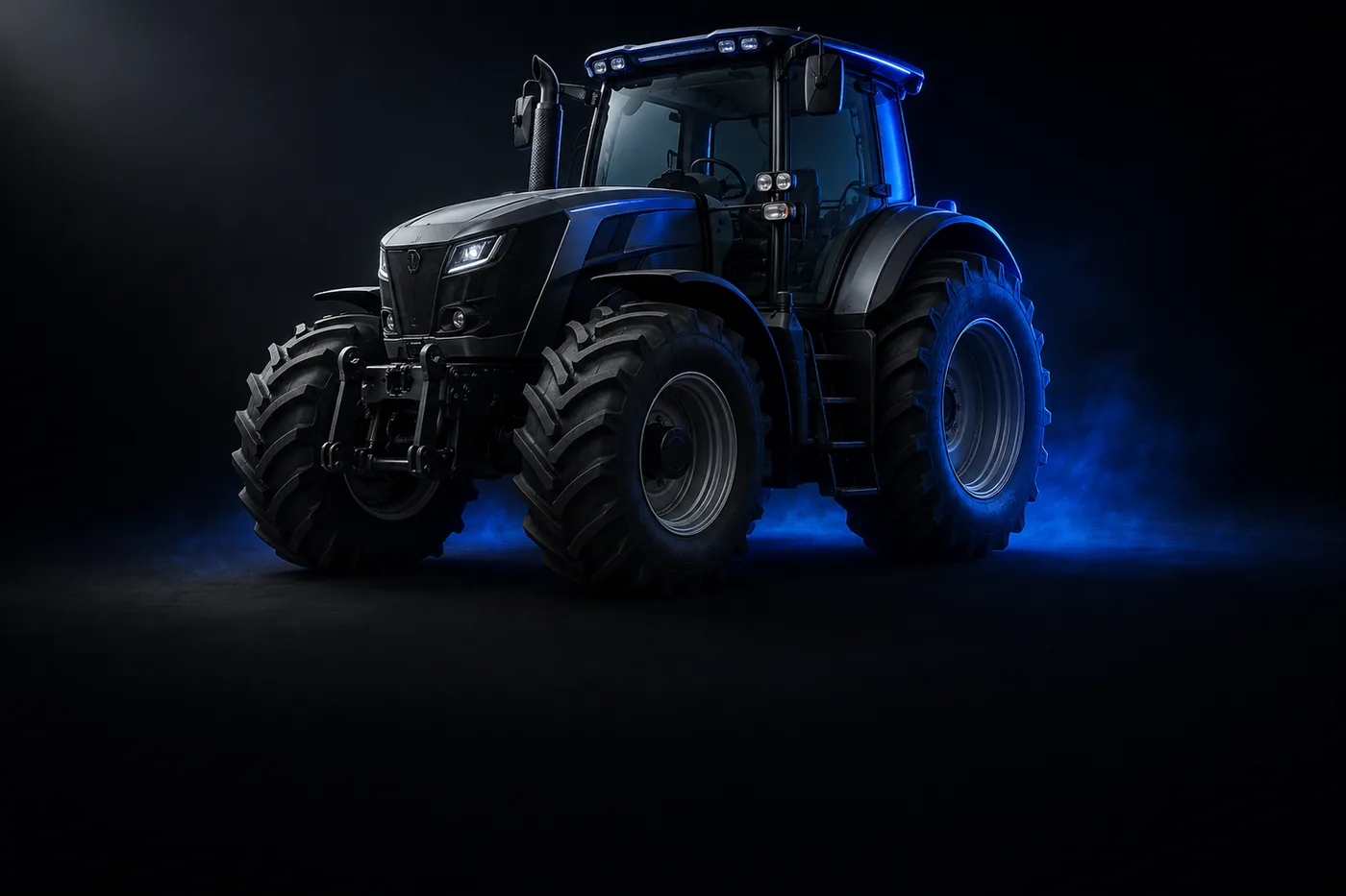 Agricultural tractor with enclosed cab